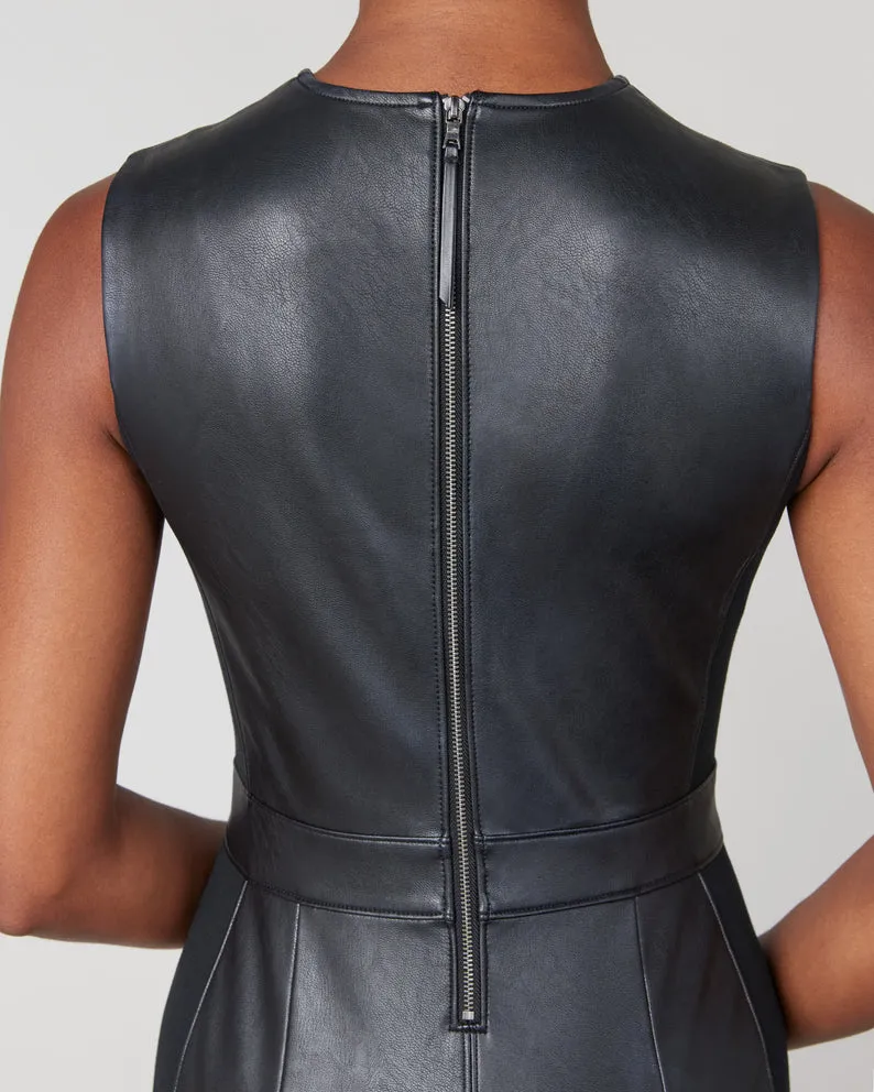 Spanx Leather-Like Combo Fitted Dress