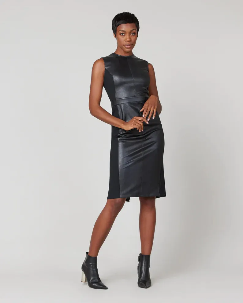 Spanx Leather-Like Combo Fitted Dress