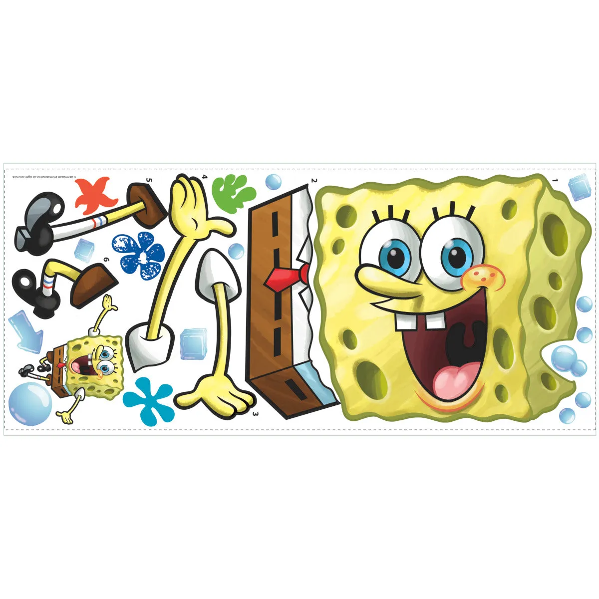 SPONGEBOB PEEL & STICK GIANT WALL DECAL