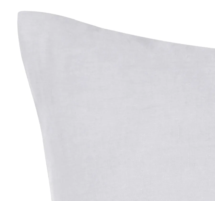 Stonewashed French Linen European Pillowcase Dove Grey