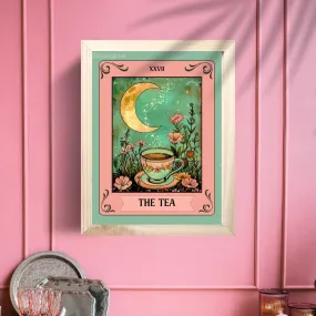 The Tea Tarot Print - Tea Tarot Card - Botanical Tea Print - Gift For Tea Lover - Witchy Tea Print - Tea Wall Decor - Vintage Tea Print