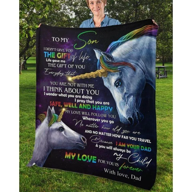 To My Son - From Dad - Unicorn A318 - Premium Blanket