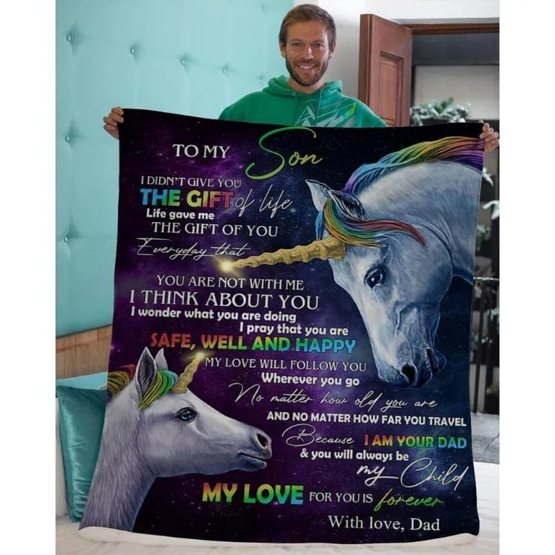 To My Son - From Dad - Unicorn A318 - Premium Blanket