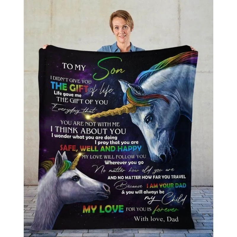 To My Son - From Dad - Unicorn A318 - Premium Blanket