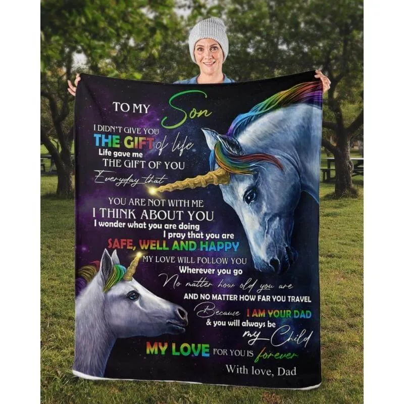 To My Son - From Dad - Unicorn A318 - Premium Blanket