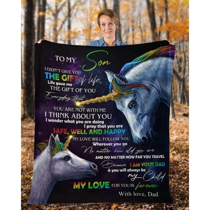 To My Son - From Dad - Unicorn A318 - Premium Blanket