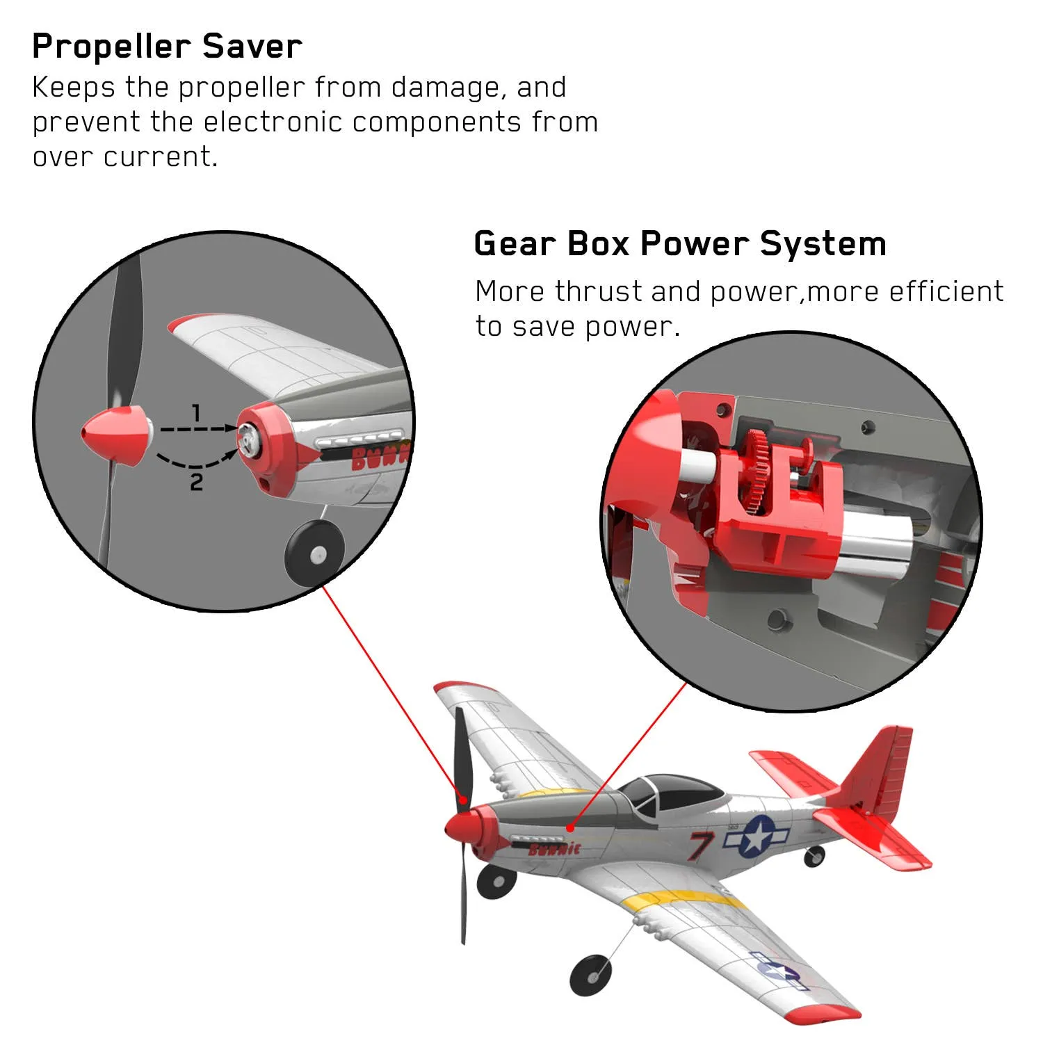 Top Race Remote Control 4 Channel RC Airplane TR-P51