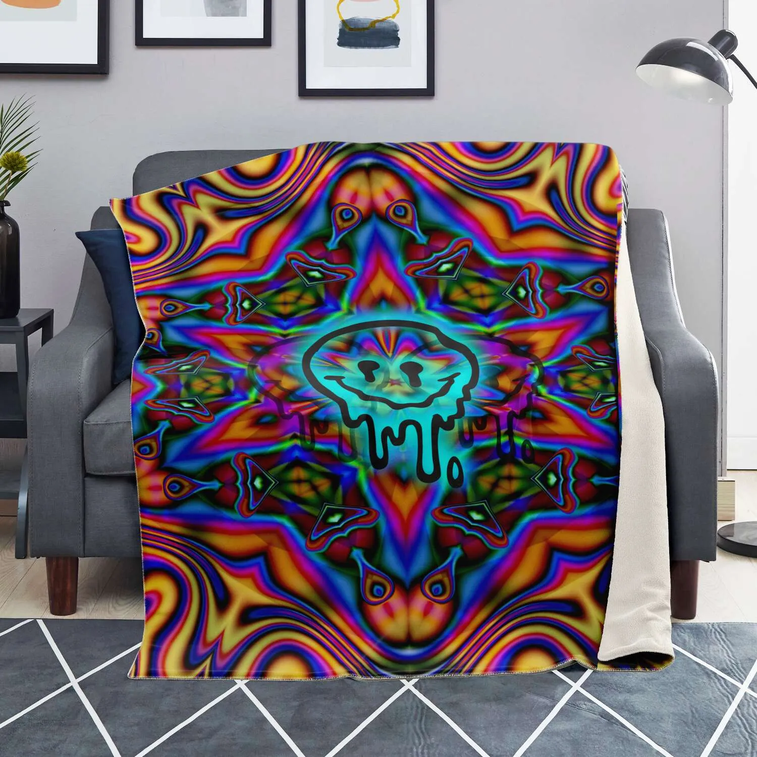 Trippy Moji Melt Blanket