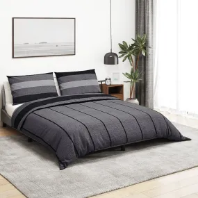 vidaXL Duvet Cover Set Dark Grey 225x220 cm Cotton