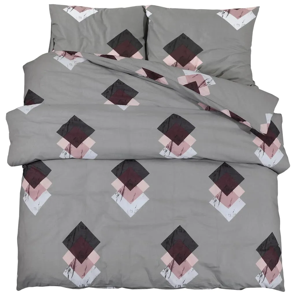 vidaXL Duvet Cover Set Grey 260x240 cm Cotton