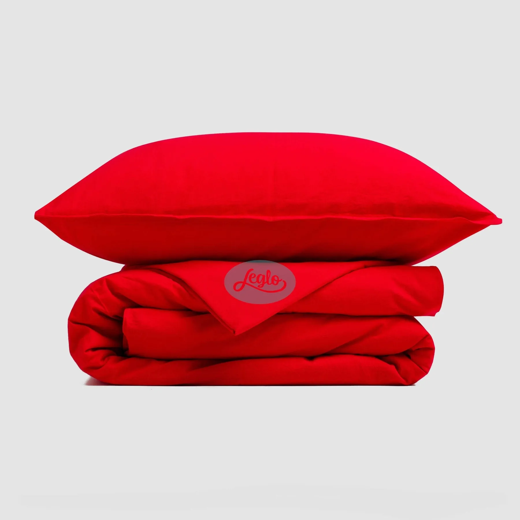 Washed Cotton Bedding Set Red