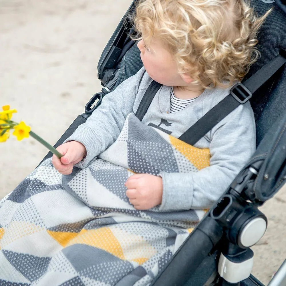 Weegoamigo Bamboo Knitted Baby Blanket - Geo Charcoal