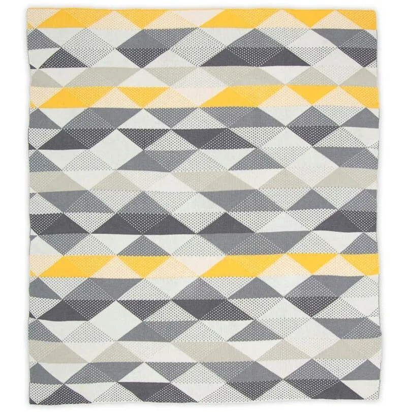 Weegoamigo Bamboo Knitted Baby Blanket - Geo Charcoal