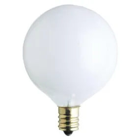 Westinghouse 0363600 25 Watt Incandescent G16 1/2 Globe - 2650 Kelvin - Warm White - 155 Lumens - E12-Candelabra Base - 130 Volt - Box