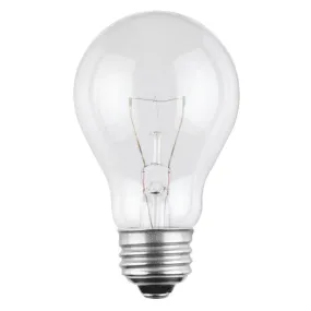 Westinghouse 0411000 25 Watt Incandescent A19 Clear - 2700 Kelvin - Warm White - 205 Lumens - E26-Medium Base - 130 Volt - Box - 4-Pack