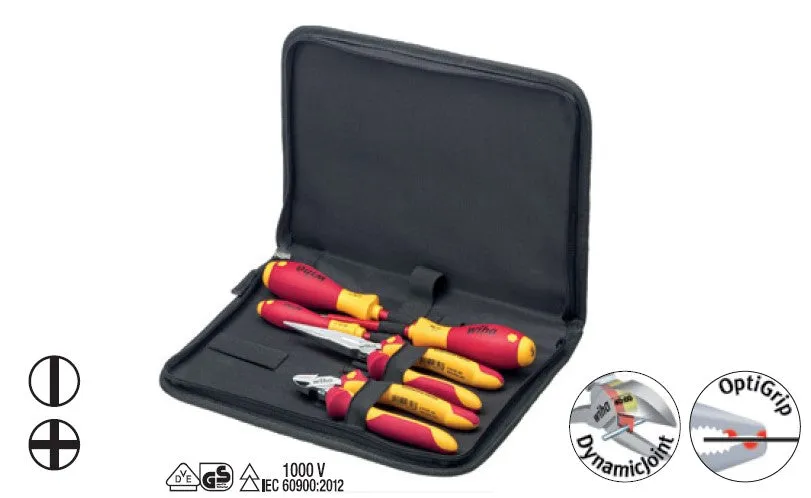 Wiha Tool Set Electrician Screwdriver Pliers Tool Case 5pcs