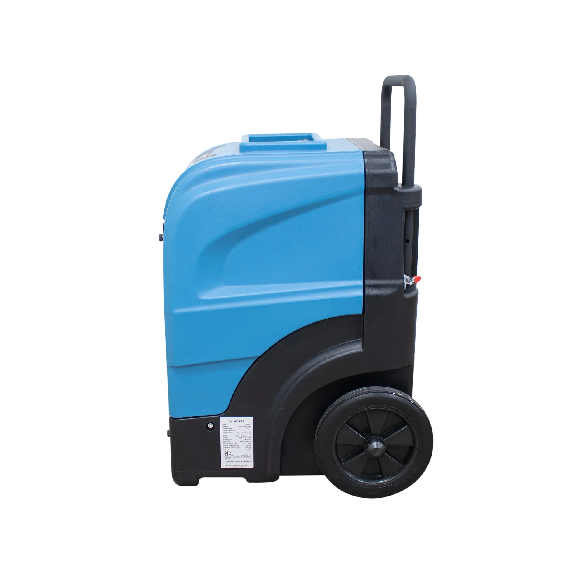 XPOWER XD-165L Commercial LGR Dehumidifier with Automatic Purge Pump, Drainage Hose, and Handle with Wheels