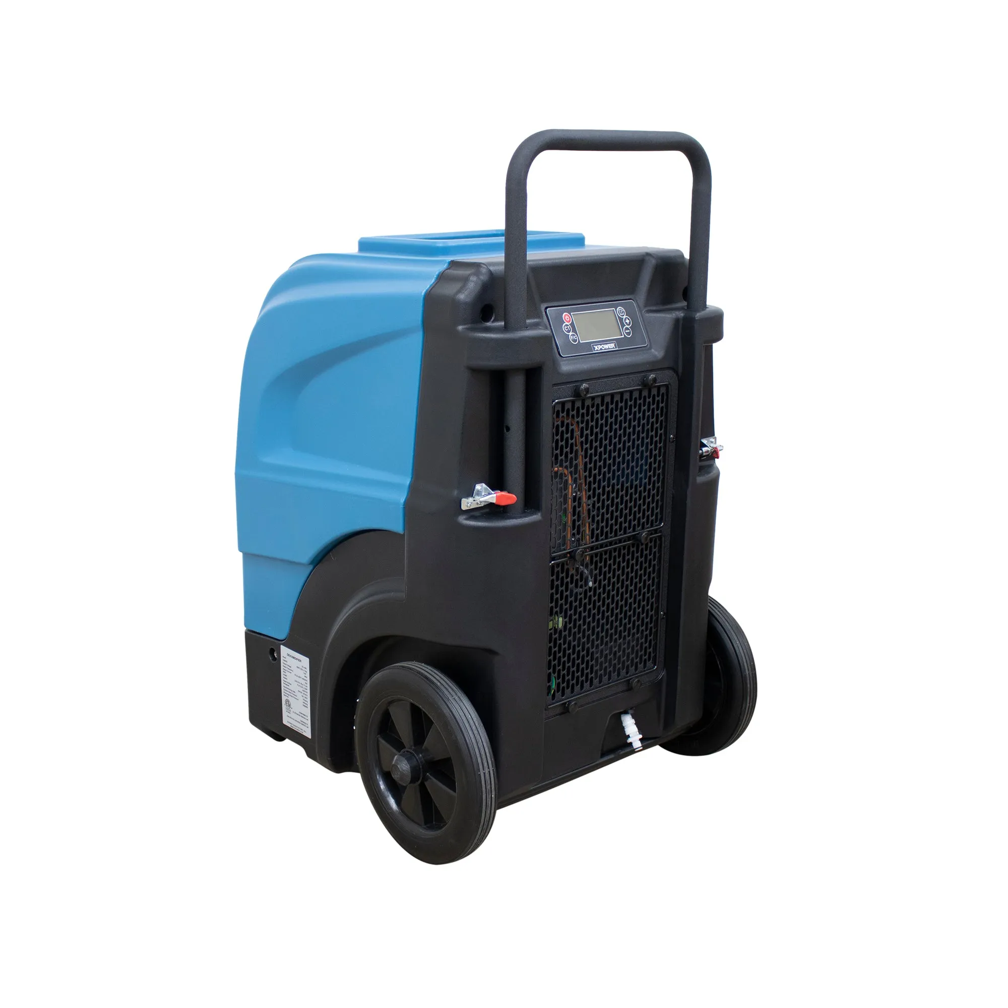 XPOWER XD-165L Commercial LGR Dehumidifier with Automatic Purge Pump, Drainage Hose, and Handle with Wheels