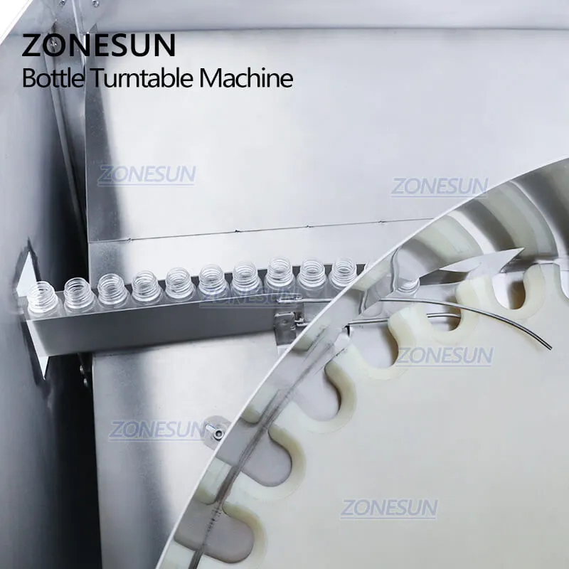 ZONESUN ZS-LP150 Full Automatic Round Rotary Plastic Glass Bottle Unscrambler Turntable Machine